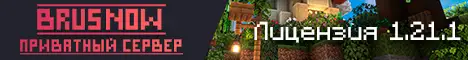 Баннер BrusNow | Приватный сервер Minecraft.